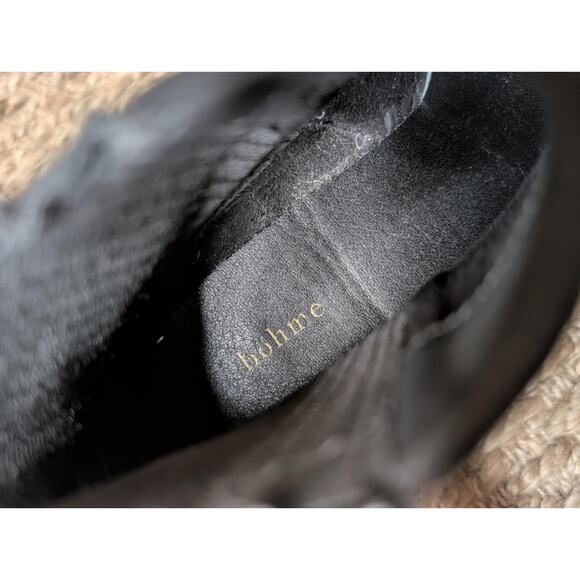 Bohme Black Suede Ankle Booties Point Toe Size 8.5 Block Heel Boots - Picture 5 of 7